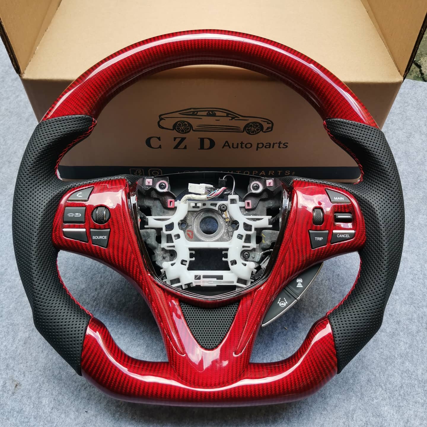 2015-2020 Acura TLX Red carbon fiber steering wheel - Image 3