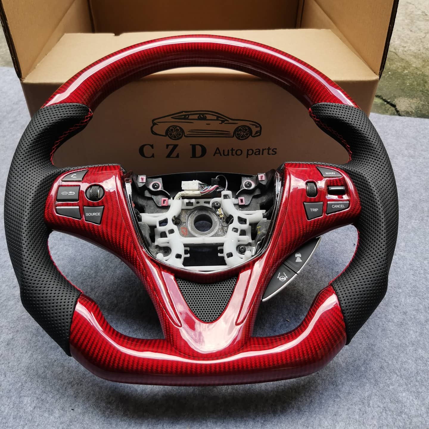 2015-2020 Acura TLX Red carbon fiber steering wheel - Image 5