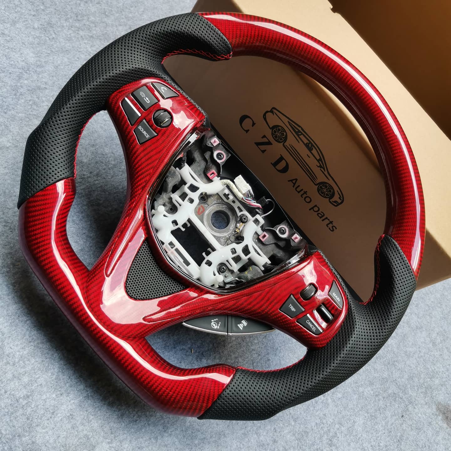 2015-2020 Acura TLX Red carbon fiber steering wheel - Image 4